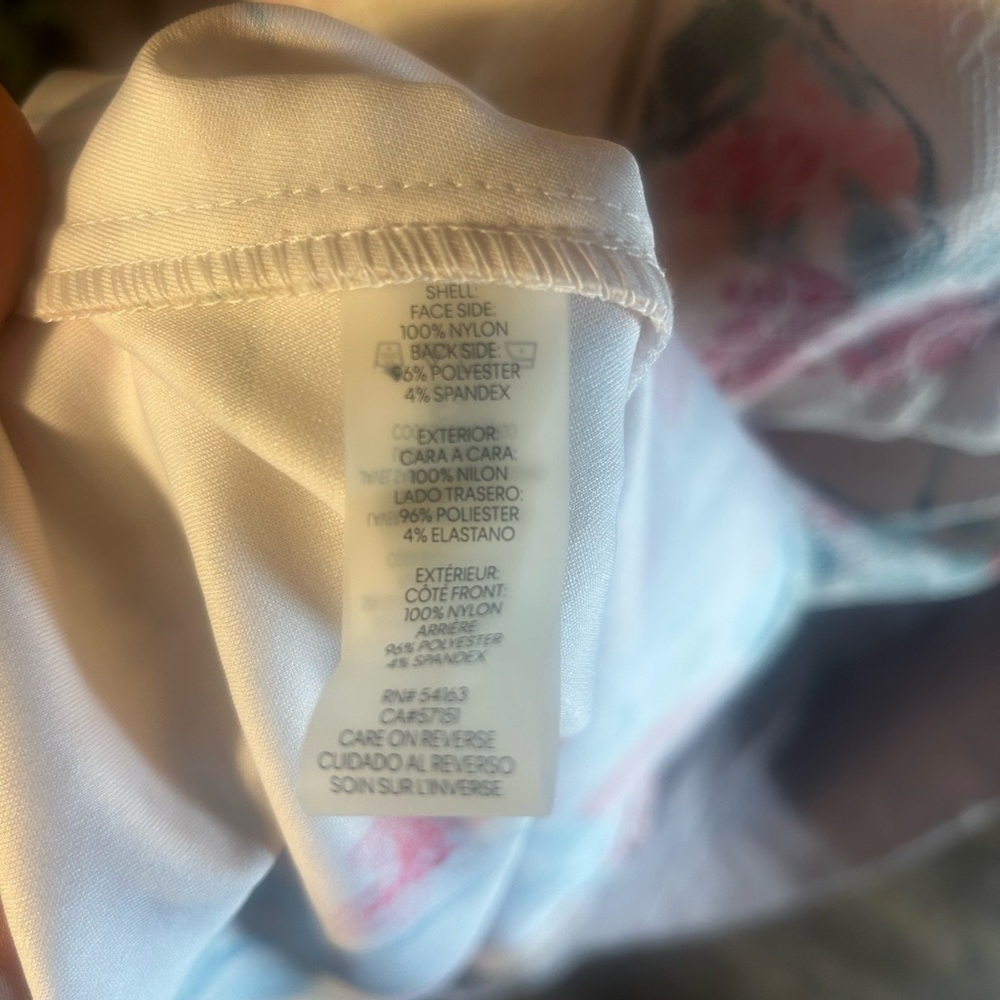 Calvin Klein Floral Midi Dress - Cream, Orange, Blue - Picture 12 of 12